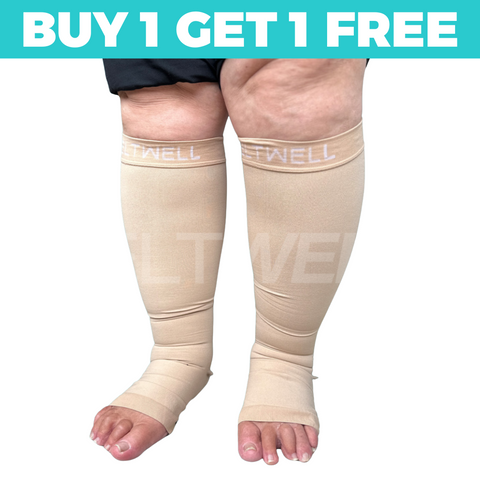 Beltwell® Plus-Size Anti-Slip Toeless Compression Socks