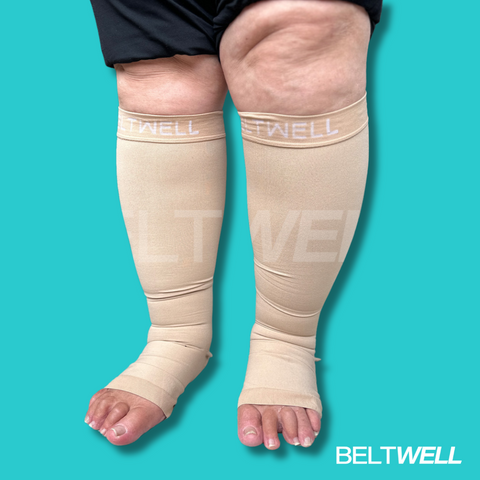 Beltwell® Plus-Size Anti-Slip Toeless Compression Socks