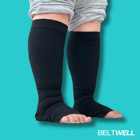 Beltwell® Plus-Size Anti-Slip Toeless Compression Socks