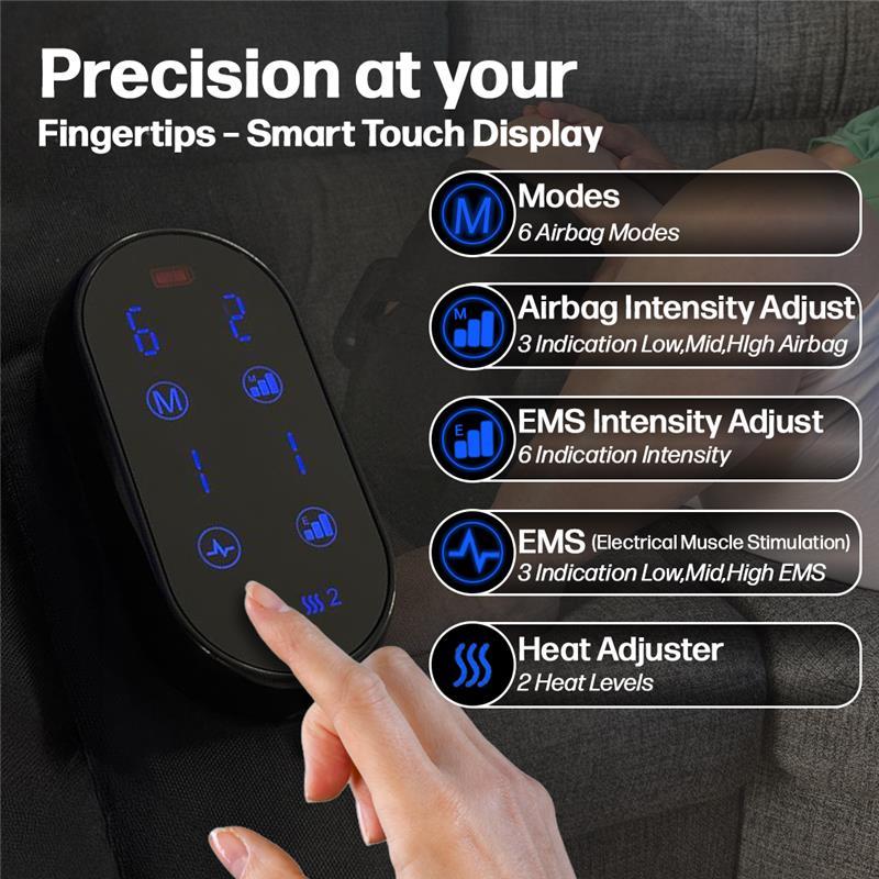 LymphoAir™ The New Wide-Calf Air Compression Wraps 2.0 | EMS, Heat, & Wireless & Rechargeable
