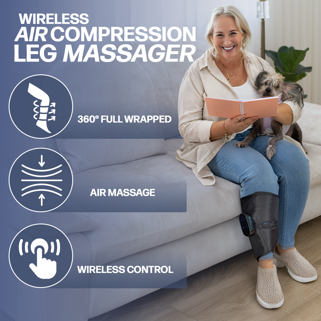 LymphoAir™ The New Wide-Calf Air Compression Wraps 2.0 | EMS, Heat, & Wireless & Rechargeable