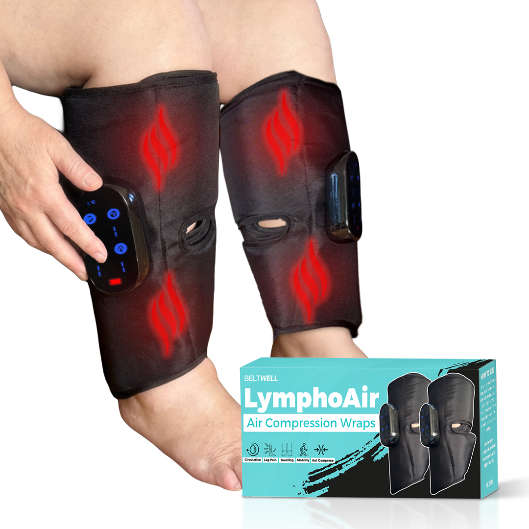 LymphoAir™ The New Wide-Calf Air Compression Wraps 2.0 | EMS, Heat, & Wireless & Rechargeable