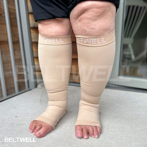 Beltwell® Plus-Size Anti-Slip Toeless Compression Socks