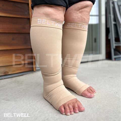 Beltwell® Plus-Size Anti-Slip Toeless Compression Socks