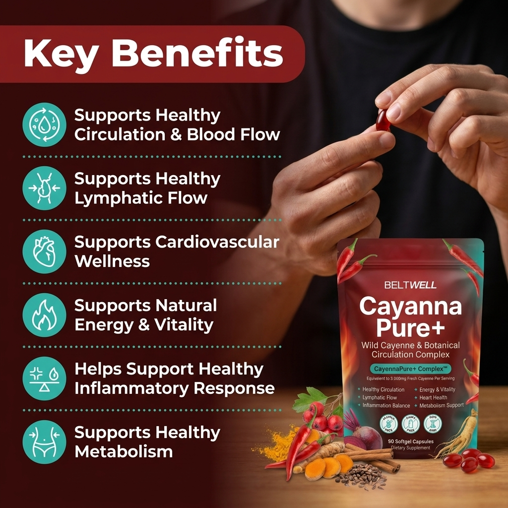 Beltwell® CayannaPure+ Wild Cayenne & Botanical Lymphatic Circulation Support Complex