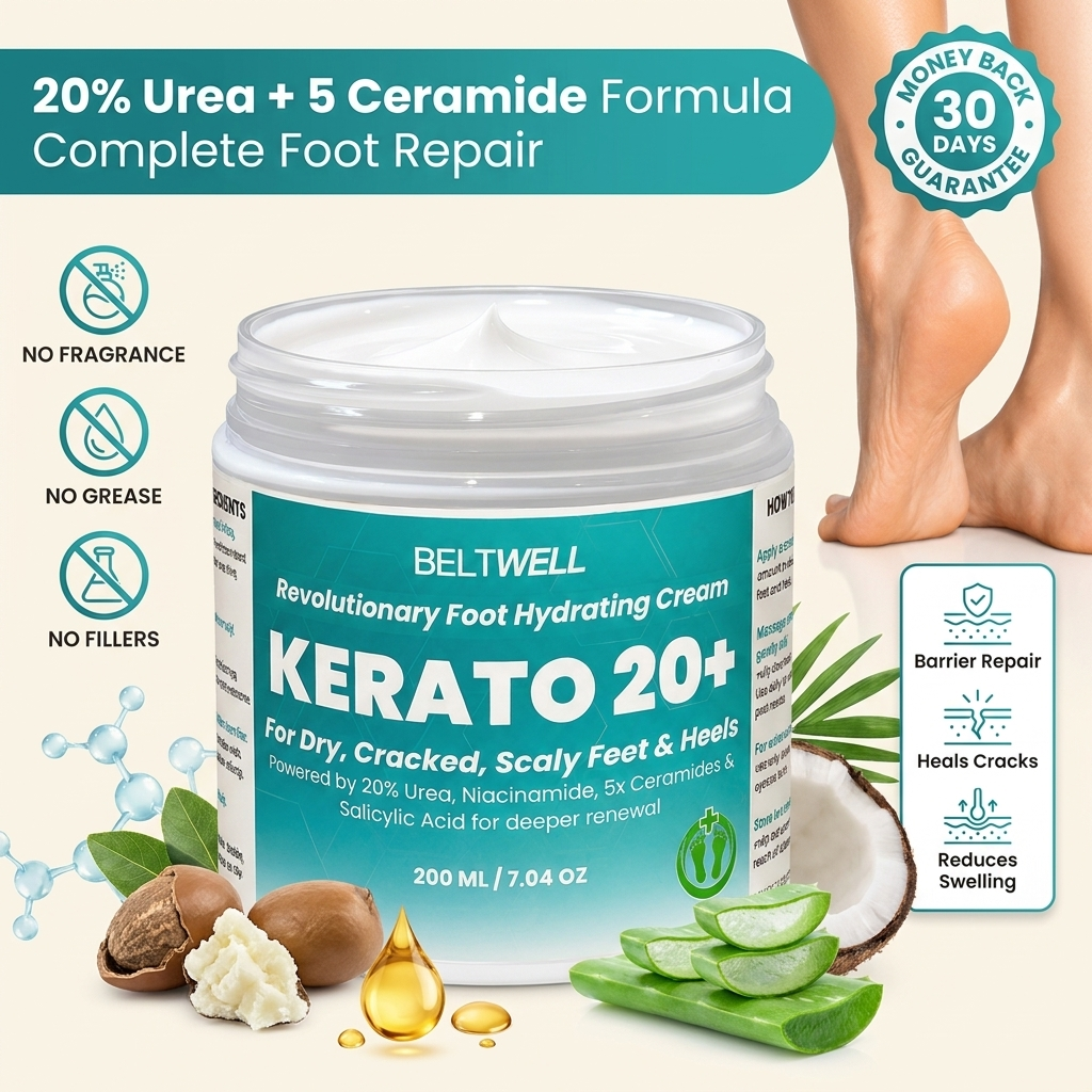 Urea 20% Intense Foot Hydrating Cream For Dry, & Cracked Feet, Non-Greasy